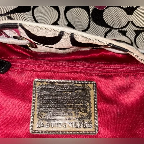 COACH SIGNATURE POPPY DRAWSTRING BUCKET CROSSBODY HANDBAG W/ HANGTAG CHARM RARE - Picture 6 of 15